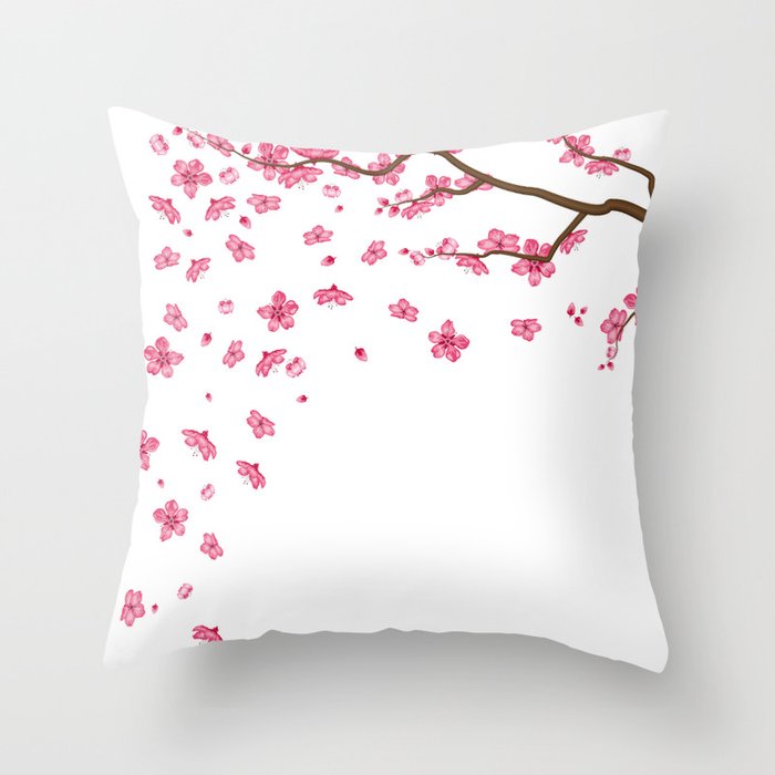 Cherry Blossom Throw Pillow