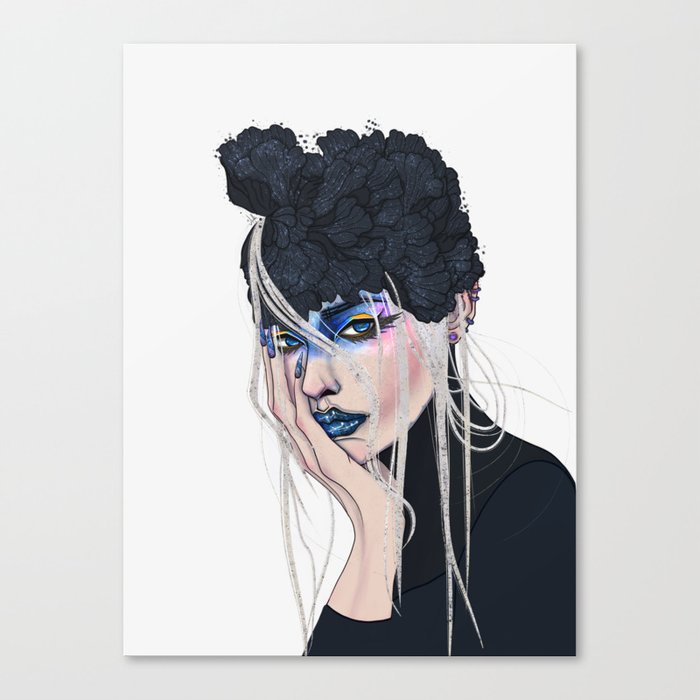 Girl in Blues Canvas Print