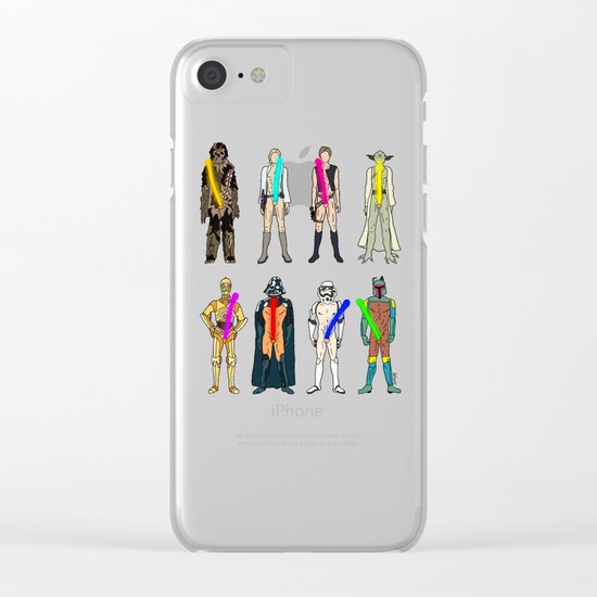 Naughty Lightsabers Clear iPhone Case