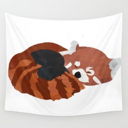 Sleeping Watercolor Red Panda Wall Tapestry