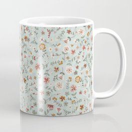 crafted heritage vintage flowers on mint Mug