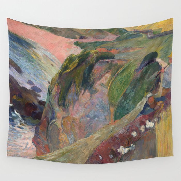 The Flageolet Player on the Cliff by Paul Gauguin Wall Tapestry