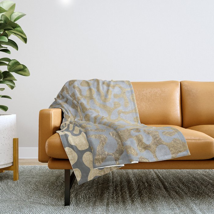Modern elegant abstract faux gold silver pattern Throw Blanket