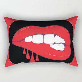 Red Lip Drip Rectangular Pillow