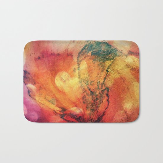 A leaf In The Wood Aflame Abstract Bath Mat