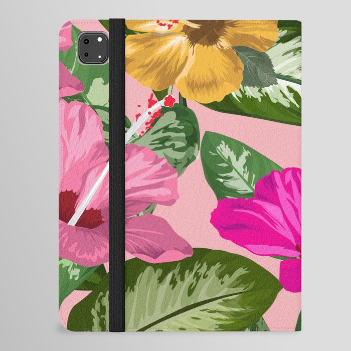 Pink Flowers iPad Folio Case