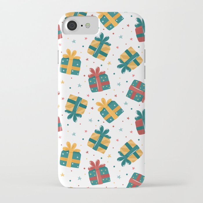 Christmas gifts seamless pattern iPhone Case