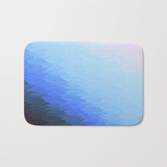 Blue Texture Ombre Bath Mat