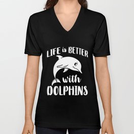Dolphin Trainer Animal Lover Funny Cute V Neck T Shirt