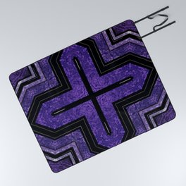 Royal Purple Cross Motif Picnic Blanket