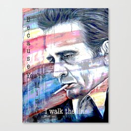 Johnny Cash Painting I Walk The Line Canvas Print By