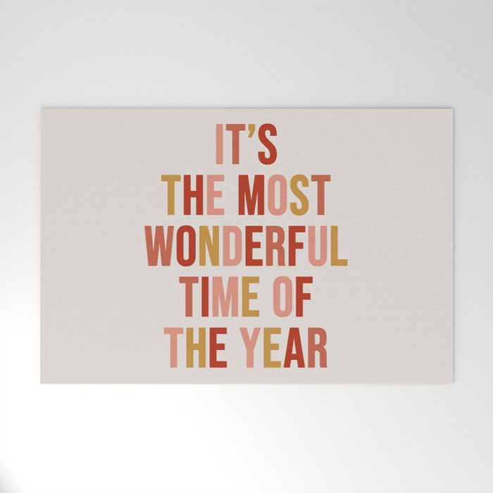 Most Wonderful Time Multi Colored Warm Welcome Mat
