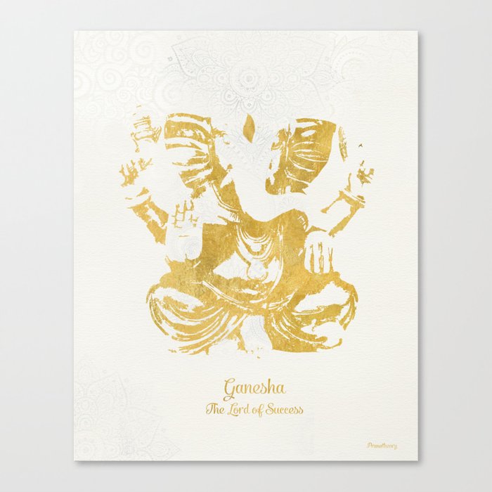 Golden Ganesha Canvas Print