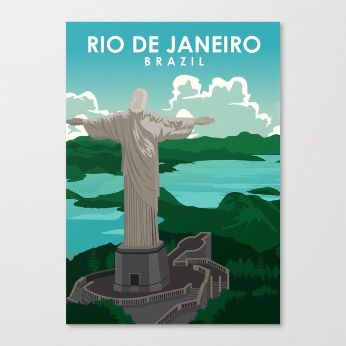 Rio De Janeiro Brazil Travel Poster Canvas Print