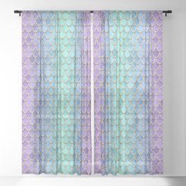 Baby Mermaid Scales 01 Sheer Curtain