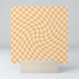Check I - Yellow Twist — Checkerboard Print Mini Art Print