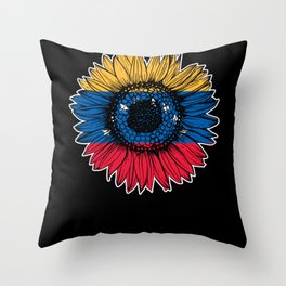 Venezuela Flag Sunflower Throw Pillow