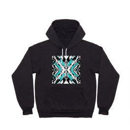 Blue Changes - Abstract black, white and blue Hoody