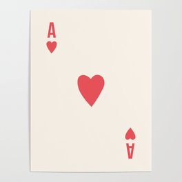 Red Ace of Hearts Poster