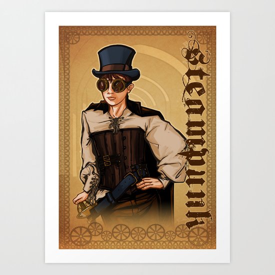 Steampunk Lady Art Print