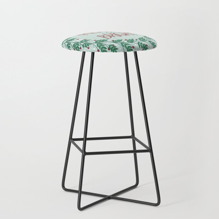 Merry and Bright Wreath Bar Stool