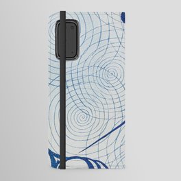 Blue Circle and Swirl Pattern - Japanese Print - Korin Furuya Shin-Bijutsukai Plate 238 Android Wallet Case