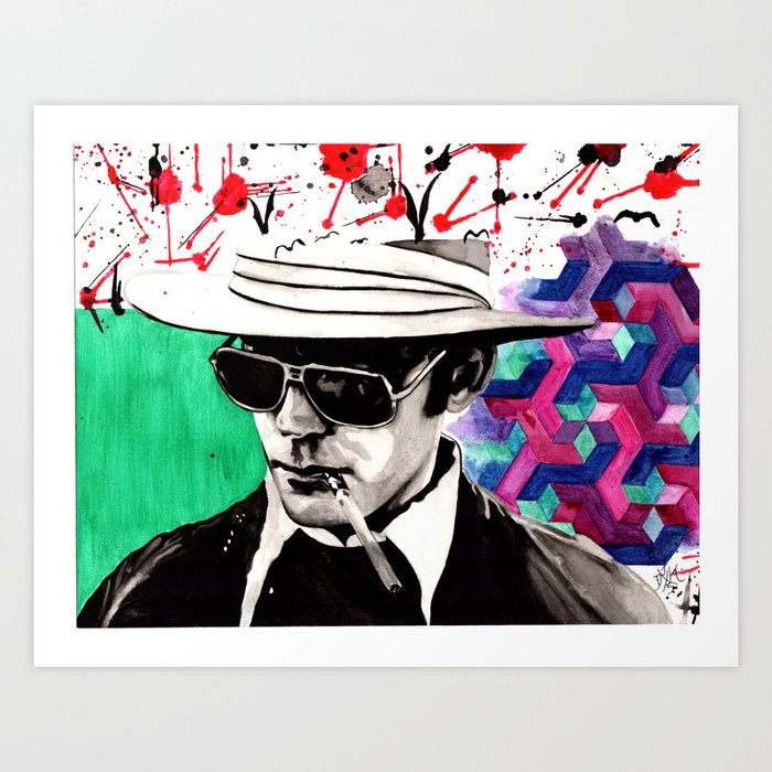 Hunter S Thompson Art Print By Deanna Kelii Society6