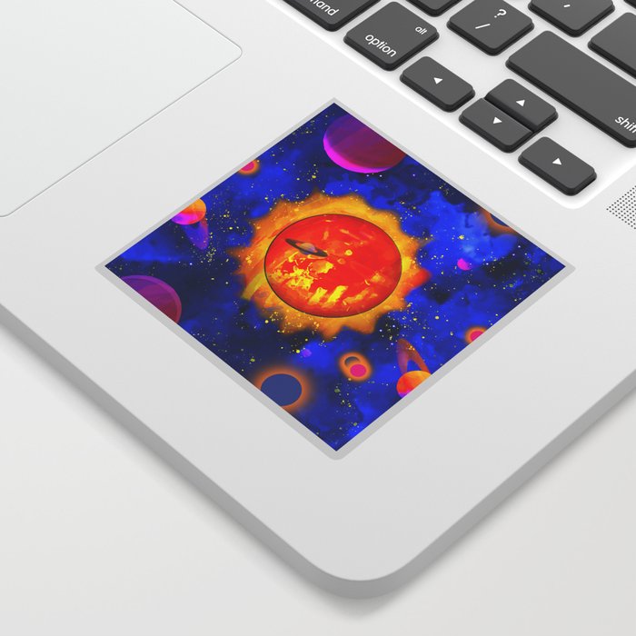 Sun and Planets Night Sky by Katie Stern Sticker