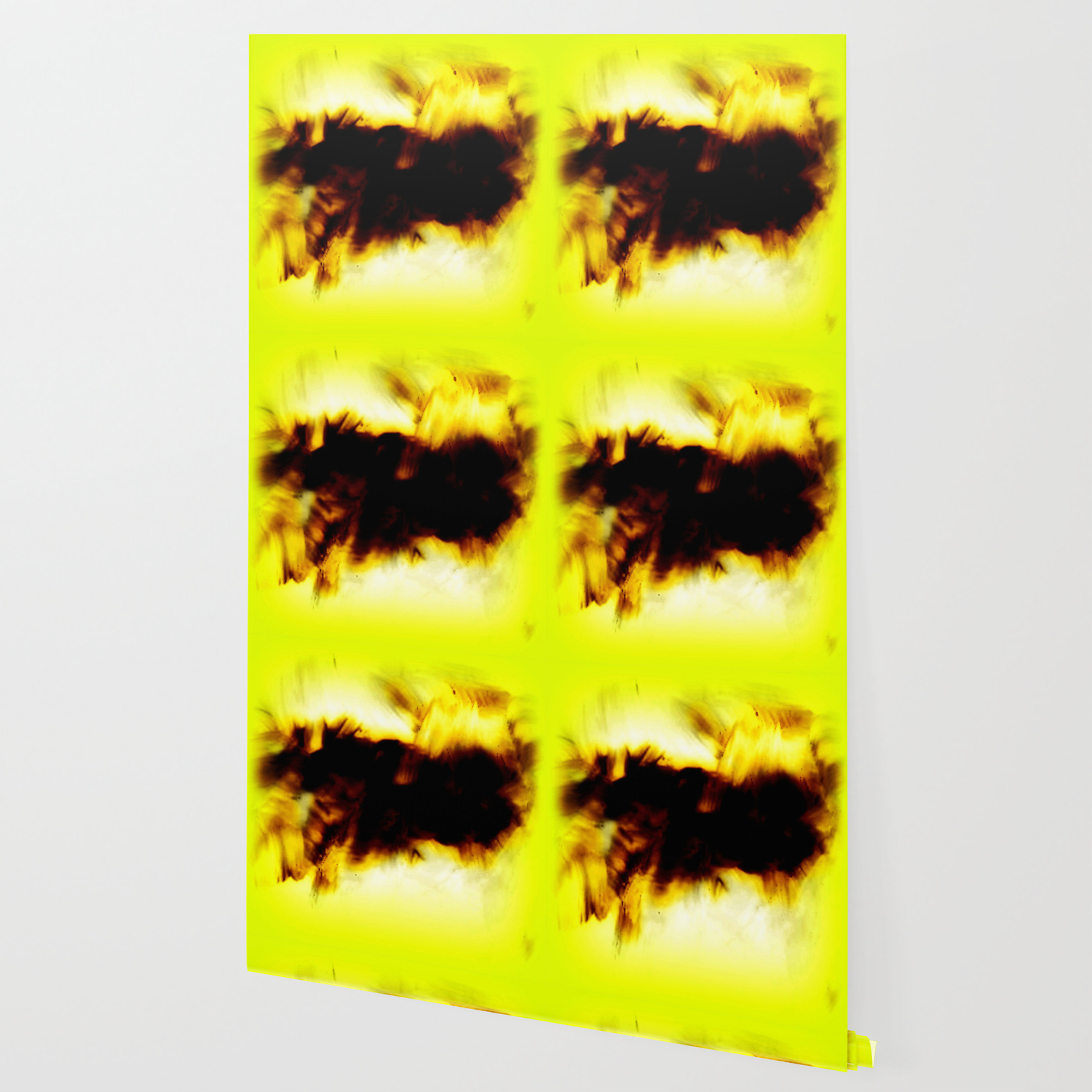 Hole In My Heart Black White Yellow Abstract Wallpaper By