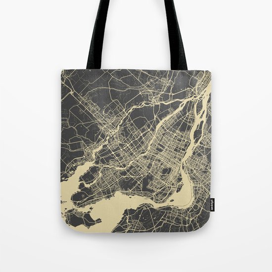 Montreal Map Tote Bag
