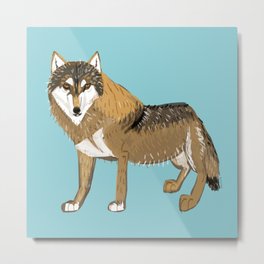 European Grey Wolf Metal Print | Illustration, Belettelepink, Kids, Canine, Decoration, Wild, Painting, Digital, Whimsy, Poster 