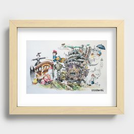 Studio Ghibli Ultimate Watercolour Painting (with all the characters and movies) Recessed Framed Print