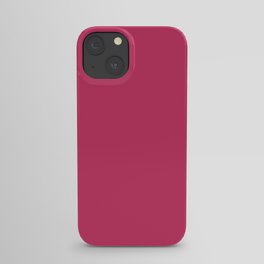Innuendo deep raspberry pink solid color modern abstract pattern  iPhone Case