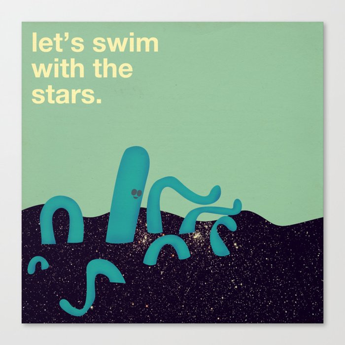Let's Swim With The Stars Canvas Print