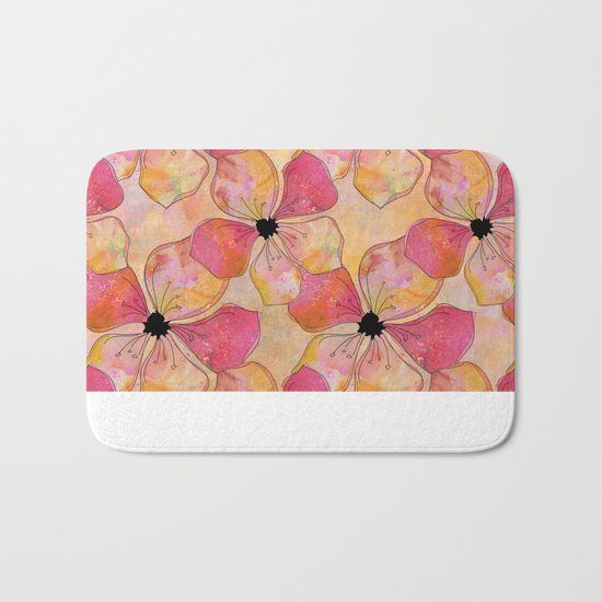 Floral watercolor pattern in pastel tones Bath Mat
