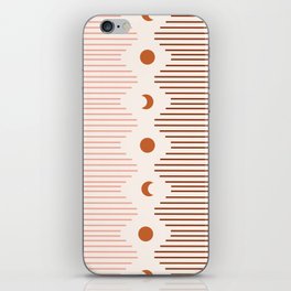 Geometric Lines Pattern in Terracotta Beige Pink 2 (Moon phase) iPhone Skin