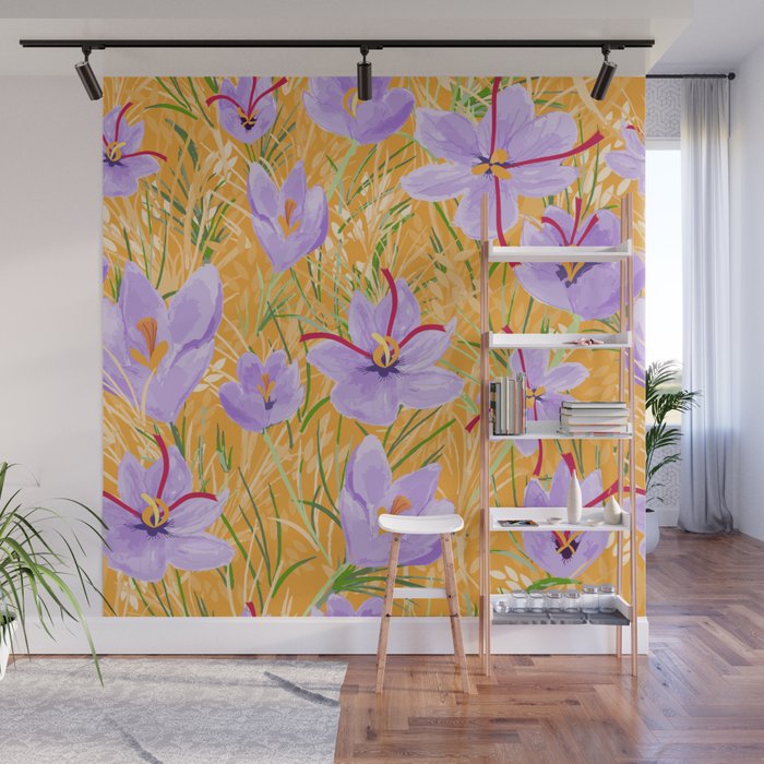 Saffron flowers Wall Mural