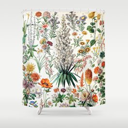 Adolphe Millot - Fleurs B - French vintage poster Shower Curtain