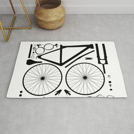 Bike Parts Exploded Rug | Components, Ride, Cycling, Tyres, Bike, Frame, Wheels, Bicycle, Graphicdesign, Rims 