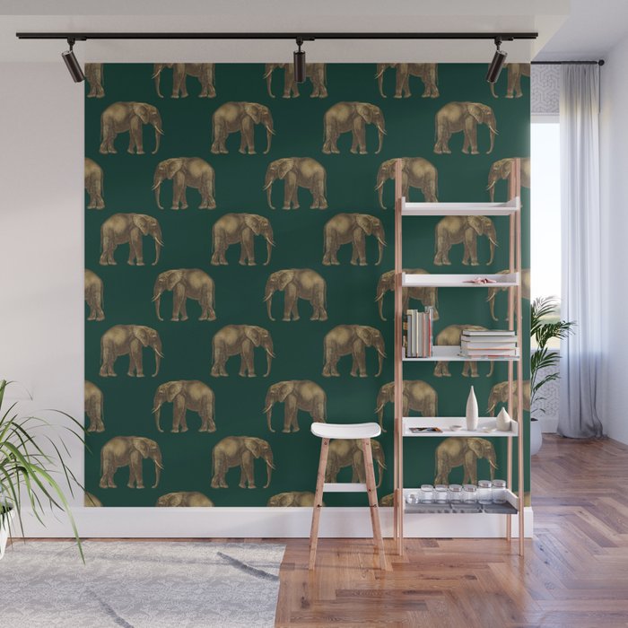 Elephant Pattern Wall Mural