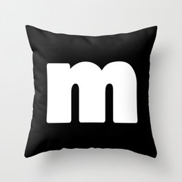 m (White & Black Letter) Throw Pillow