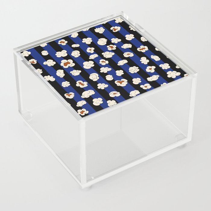 Popcorn retro Black lines 6 Acrylic Box