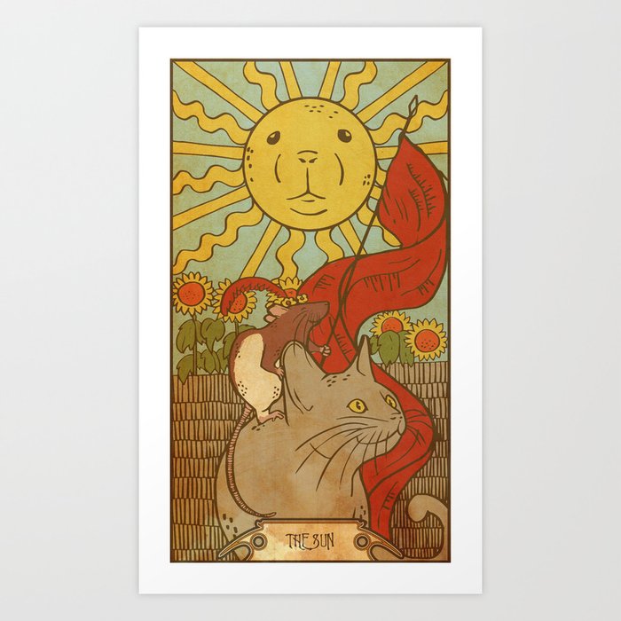 Muroidea Rat Tarot- The Sun Art Print