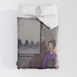 Summer moon of Imado - Kobayashi Kiyochika 1881 Duvet Cover