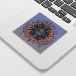 Peace and Passion Cosmic Meditation Mandala Sacred Geometry Print Sticker
