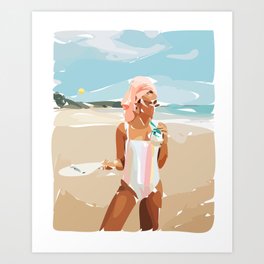 Beach view X Art Print