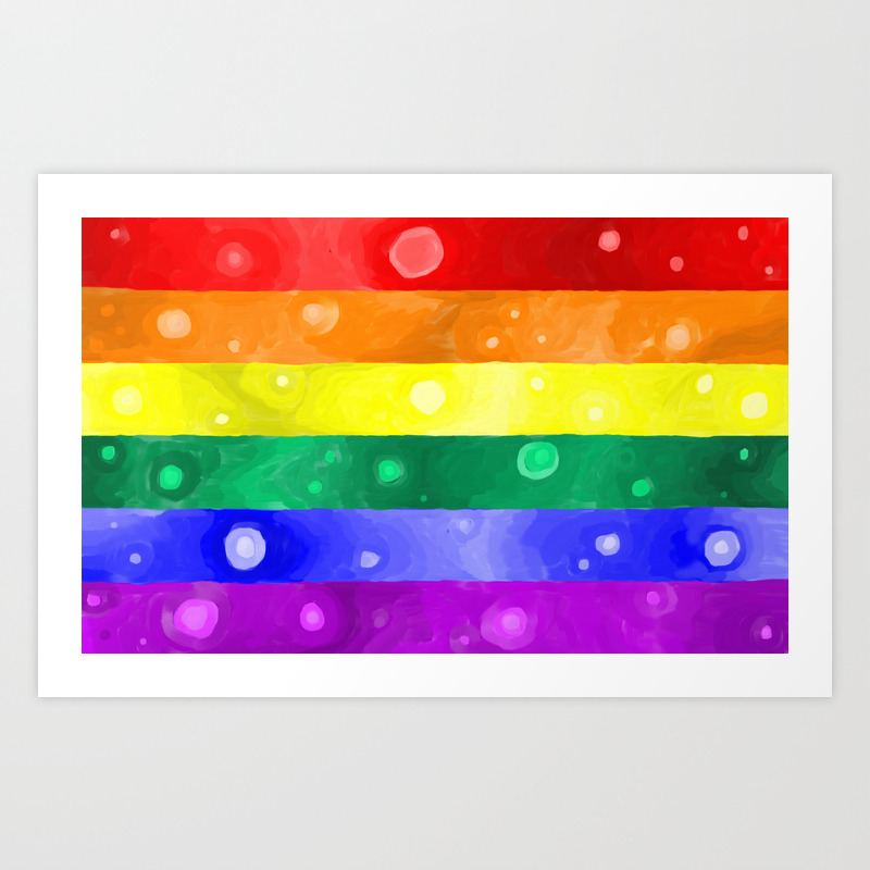 Gay Pride Flag Oil Painting Art Print By Systempride Society6