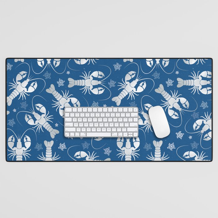 Lobster Love Classic Blue Desk Mat