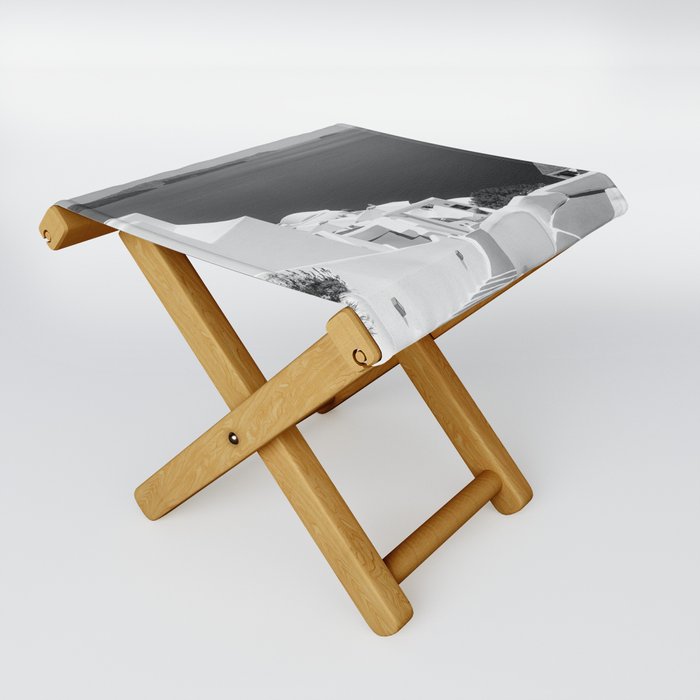 Mediterranean Black and White Folding Stool