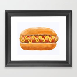 Hot Dog in a Bun Framed Art Print